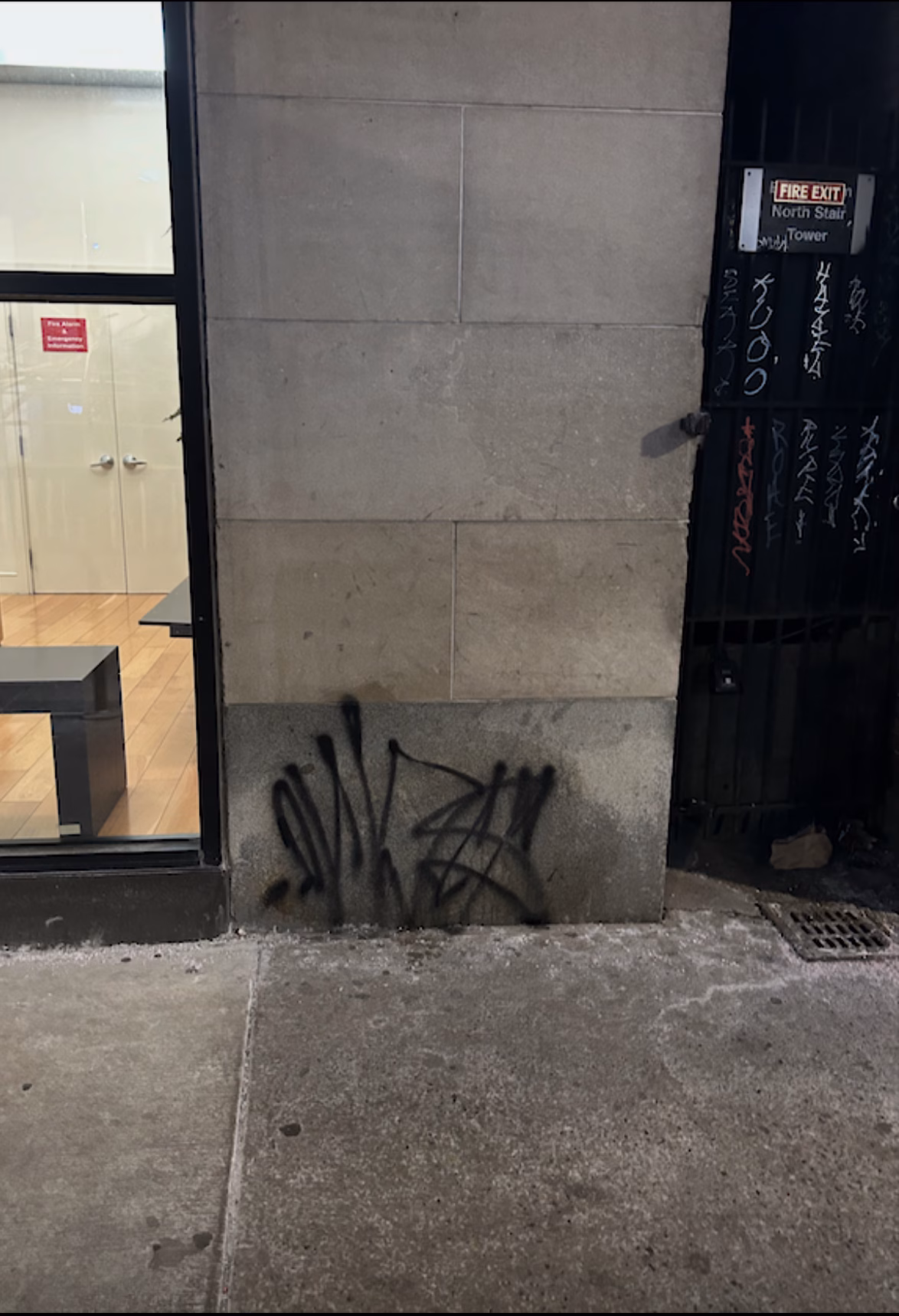 wall with graffiti present
