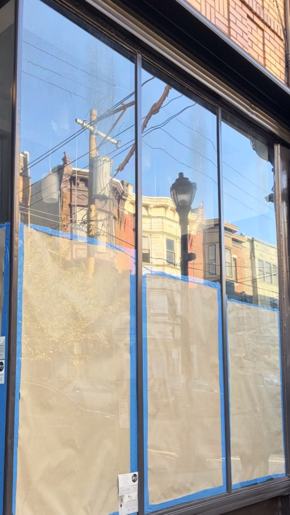 Storefront windows with failed window film