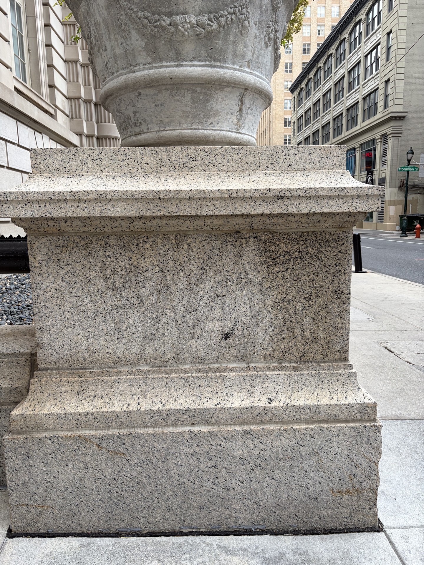 Granite after city attempted removal leaving a shadow